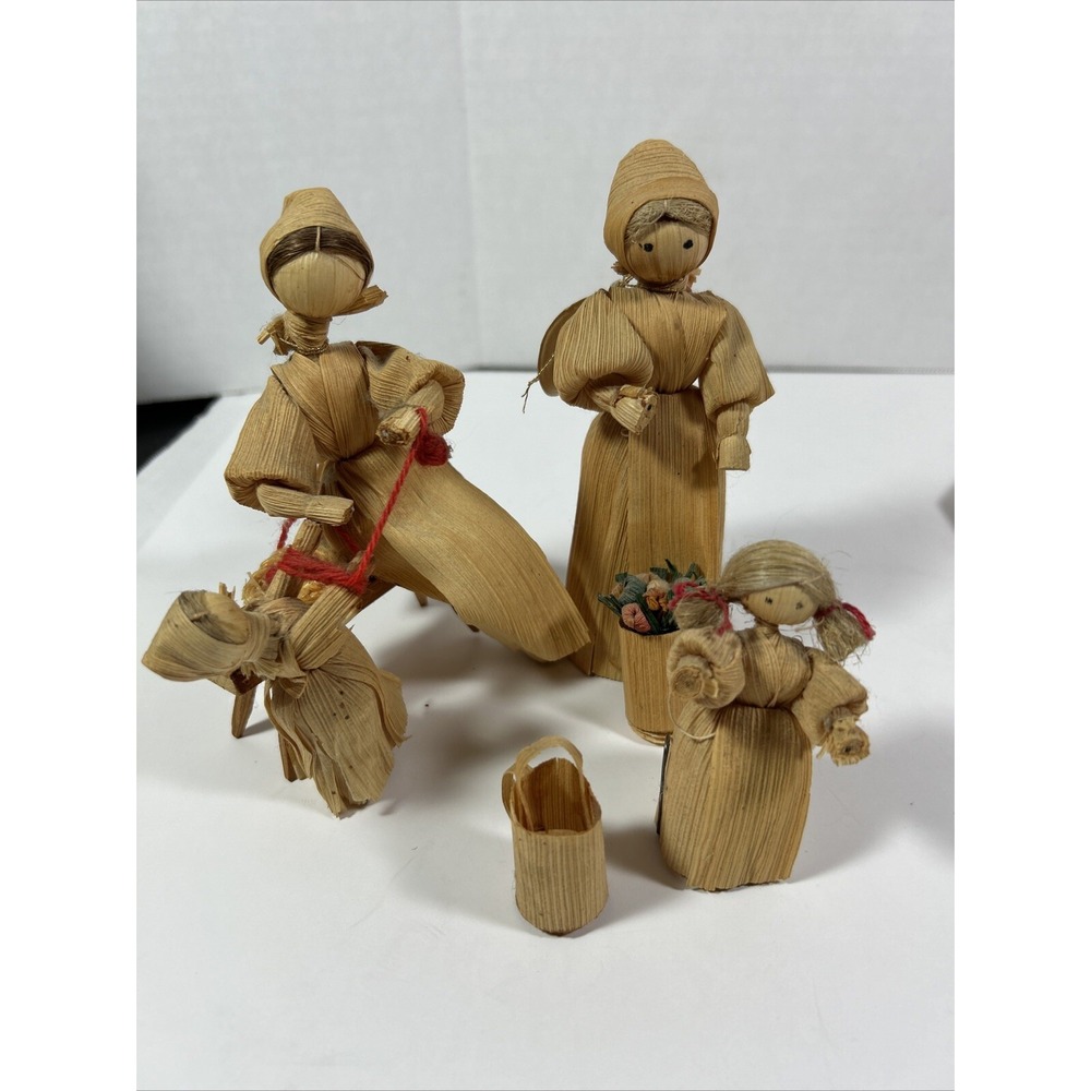 Handmade Corn Silk Women Children Made Czechoslovakia